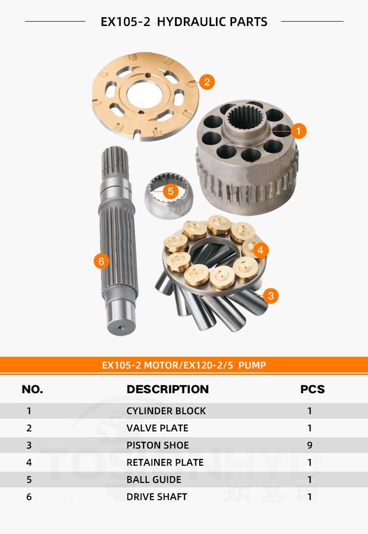 Ex105-2 Hydraulic Swing Motor Spare Parts Excavator Parts with Hitachi