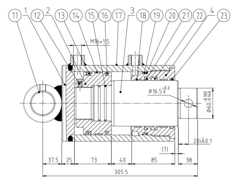 Carbon Steel Hydraulic Cylinder Hsg125/90 for Sale