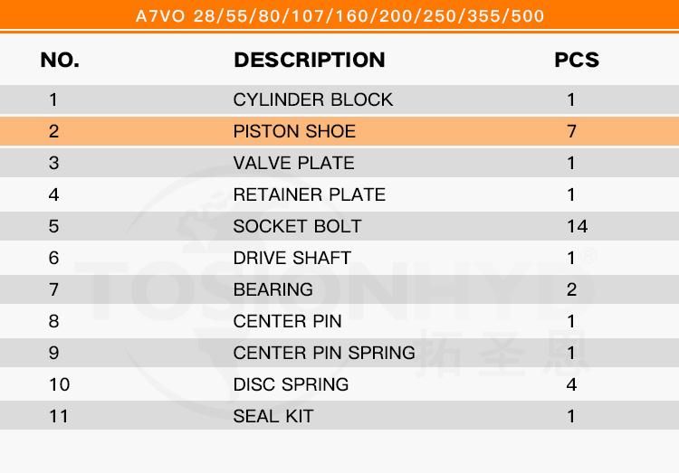 A7vo Hydraulic Pump Parts - Piston Shoe with Bosch Rexroth