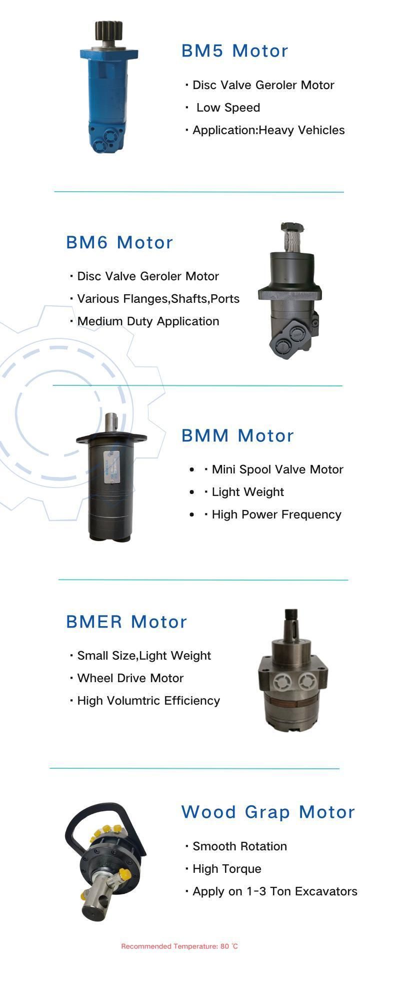 Blue/Black Bm3/BMS/Oms/Mr Series Spool Valve 200cc Cycloidal Gerolor Hydraulic Orbit Oil Pump Swing Motor