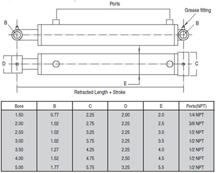 Farm Used Double Acting Welded Tube Hydraulic Cylinder