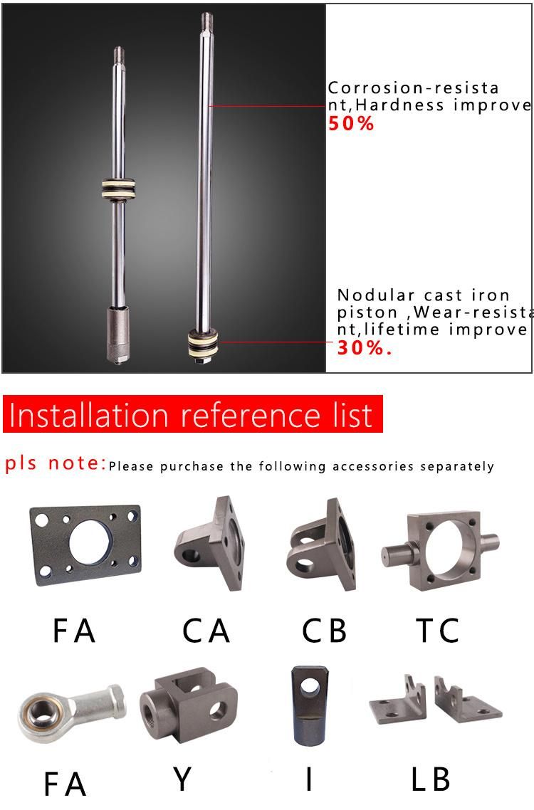 Mob30 Mob32 Mob40 Mob50 Mob63 Mob80 Mob100 Mob125 Light Small Hydraulic Cylinder