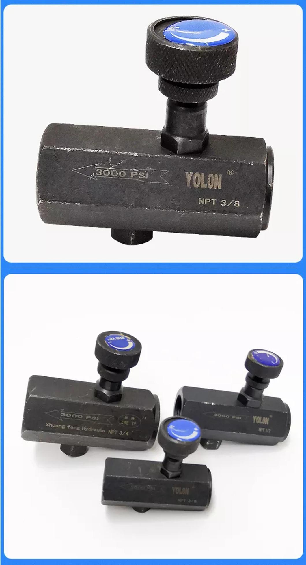 Good After Sales Service High Pressure 21MPa Steel Adjustable Speed Control Check Hydraulic Valves