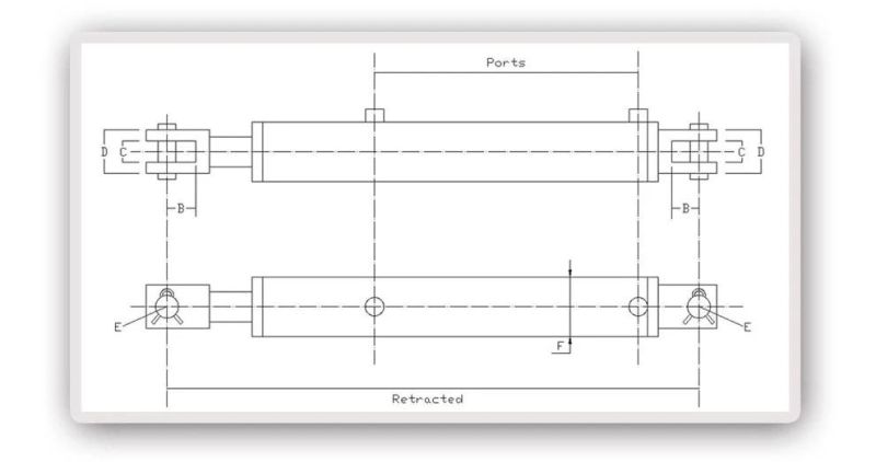 Clevis Welded Telescopic Hydraulic Cylinder for Farm Machinery