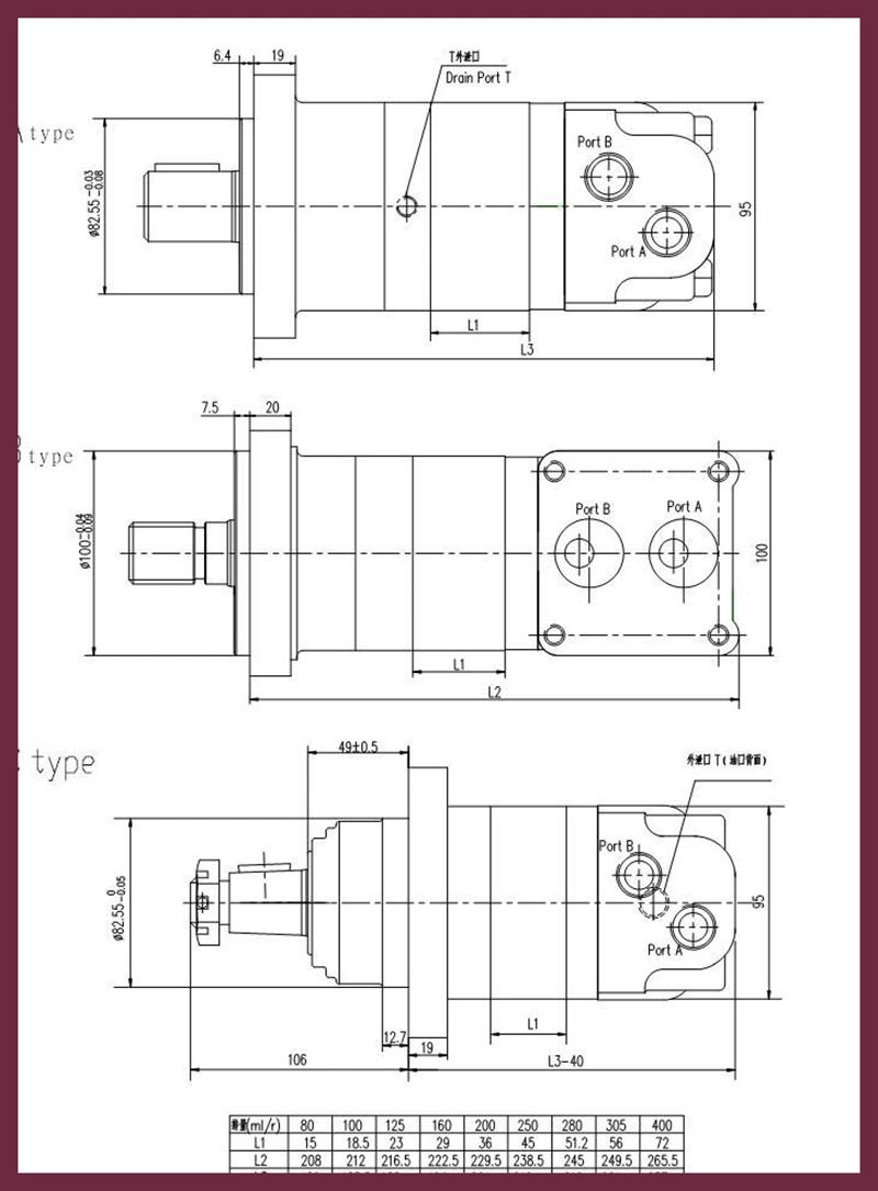 Special Hydraulic Motor for Harvester Oribit Motor Oms (100CC)