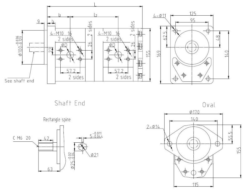 High Pressure Hydraulic Gear Oil Pump Hydraulic Power Unit Cbqlqb-F532/F532-Cfh