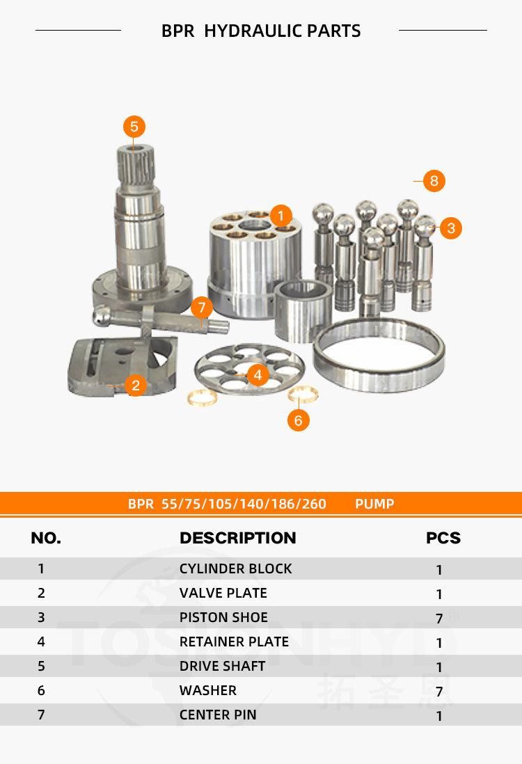 Bpr 55/75/105/140/186/260 Bpr55 Bpr75 Bpr105 Bpr140 Bpr186 Bpr260 Hydraulic Pump Parts with Linde Spare Repair Kit