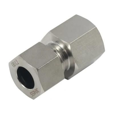 SS304 Single Ferrule and Female Thread Compression Tube Fittings