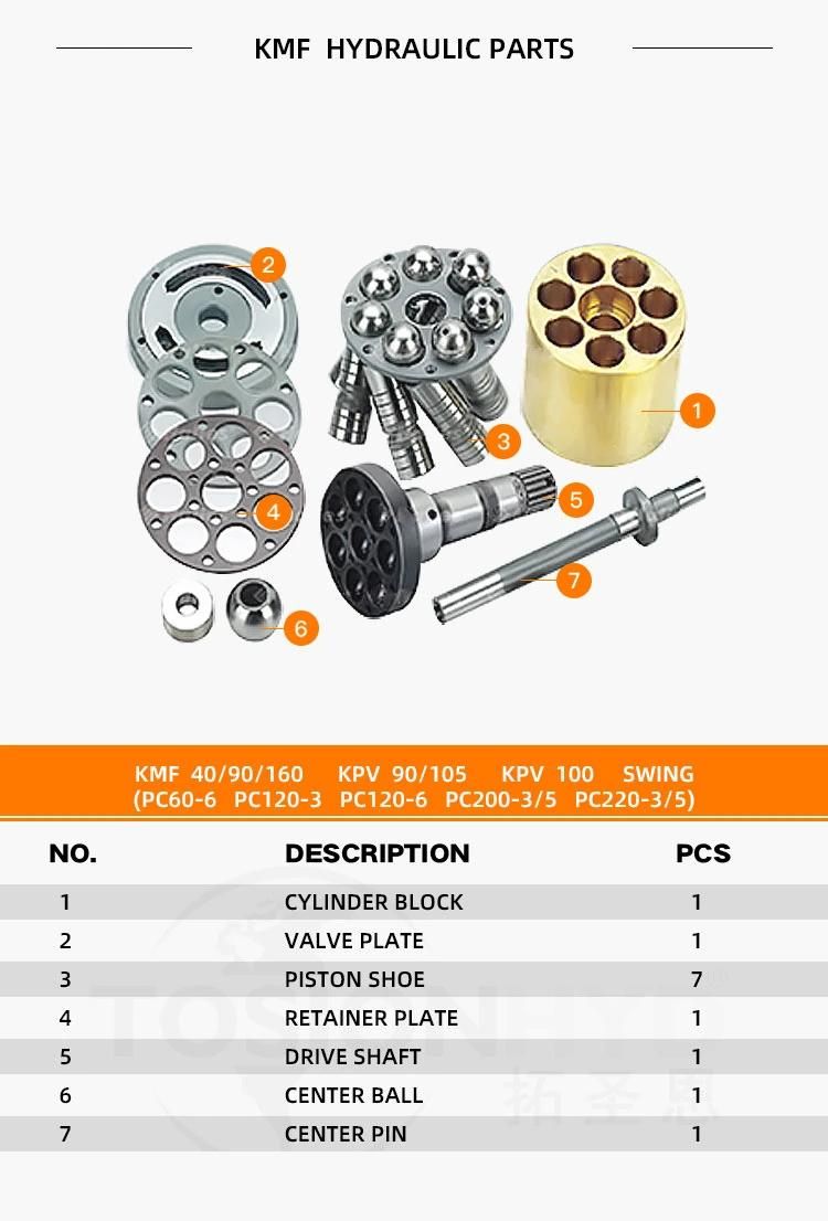 Kmf 40/40-2/90/105 Kmf40 Kmf40-2 Kmf90 Kmf105 Hydraulic Swing Motor Parts with Kayaba Pump Spare Repair Kit