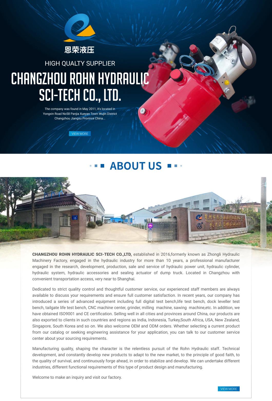 Hydraulic Power Station of Anti-Collision Buffer Vehicle for Road Maintenance