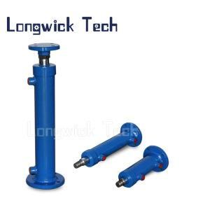 Blue Painting Double Acting Flange Hoist Jack Hydraulic Oil Cylinder