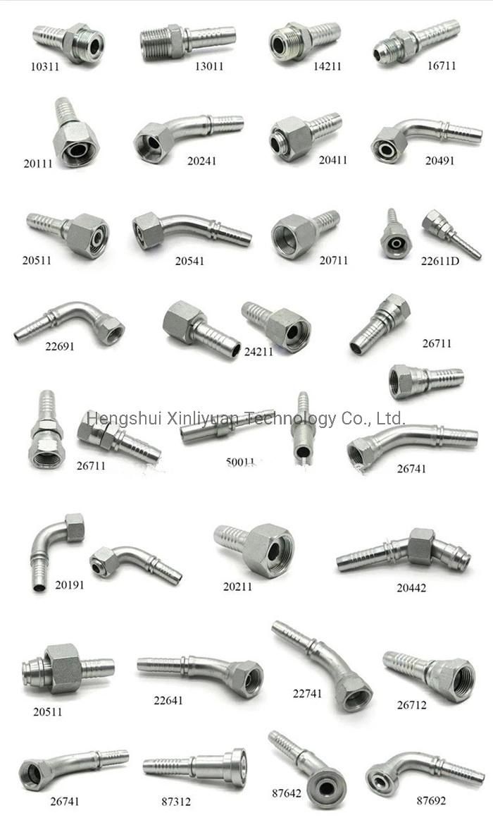 12611 Steel Hydraulic Rubber Hose Fitting Bsp/Jic Two Piece Fittings