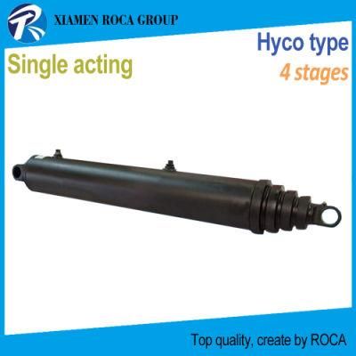 Hyco Type 4 Stages 40101-934-280t Single Acting Replace Dump Truck Hoist Hydraulic Cylinder