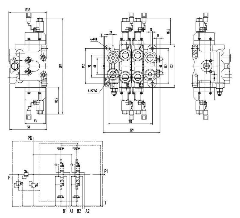 High Pressure Hydraulic Directional Flow Control Valve Dydla-F20L