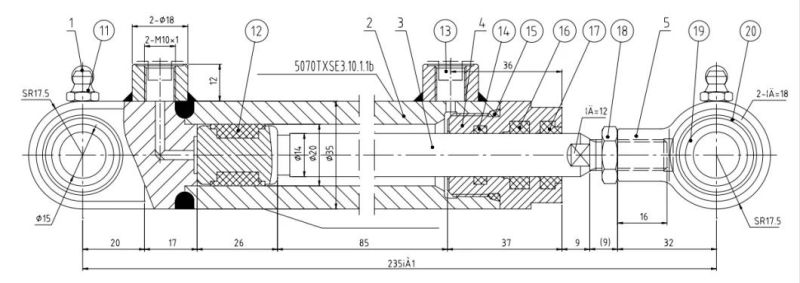 Hydraulic Oil Cylinder Hydraulic Jack Hsg20/14-85*235-00