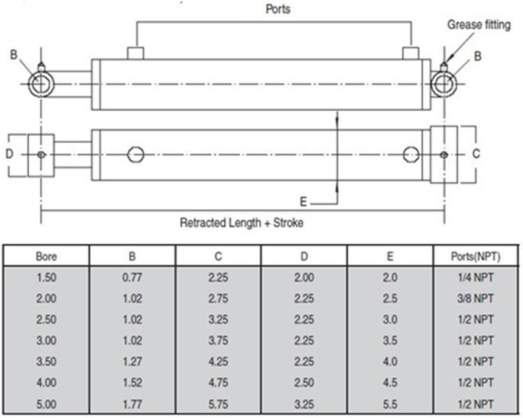 3000psi Customized Heavy Duty Garbage Truck Hydraulic Cylinder