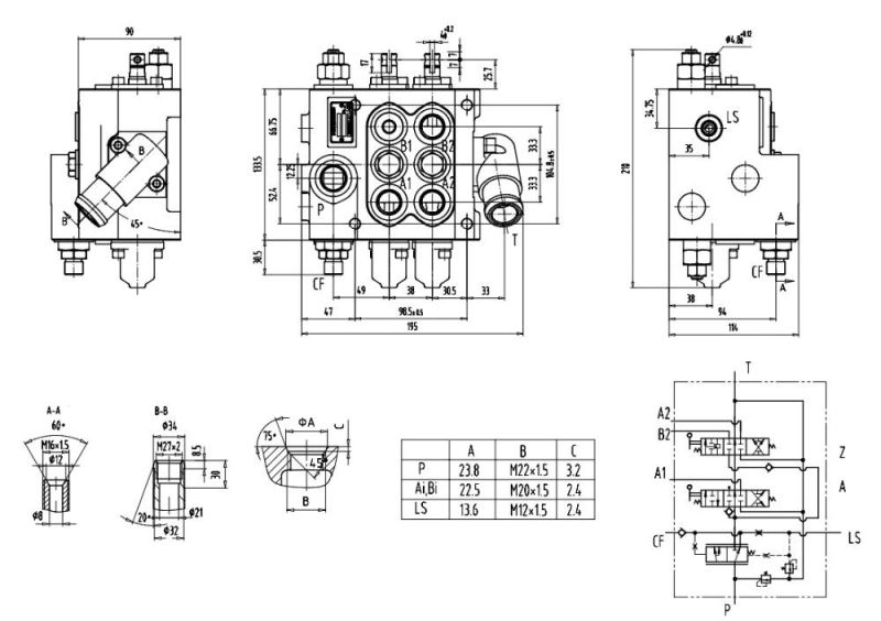 Hydraulic Multi-Directional Flow Control Valve Zycdb-F15L