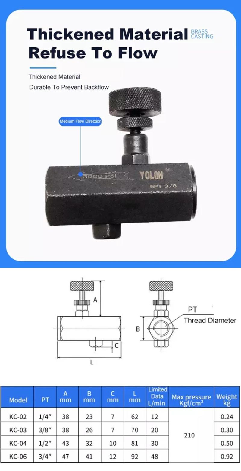 Good After Sales Service High Pressure 21MPa Steel Adjustable Speed Control Check Hydraulic Valves