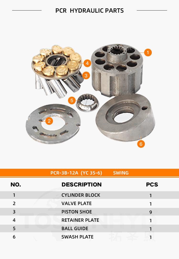 PCR-3b-12A Yc35-6 Hydraulic Swing Motor Parts with NACHI Pump Spare Repair Kit