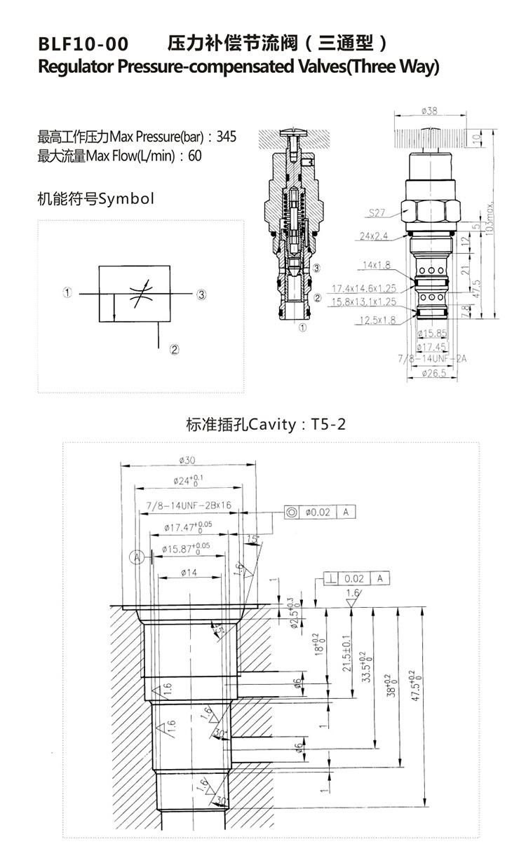 BLF10-00 high quality hydraulic three way cartridge valve