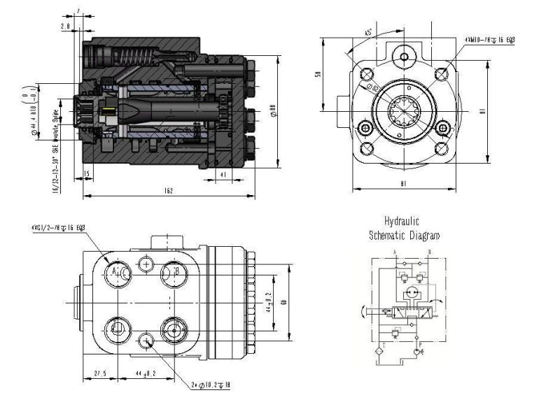 Series Bzzf1 Small Displacement Built in Valve Type Hydraulic Orbital Steering Unit Ospc on