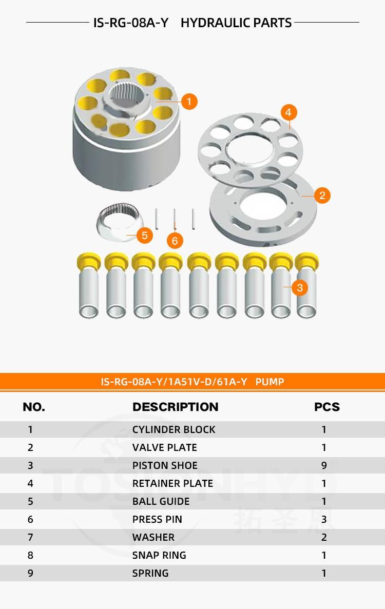 Is-Rg-08A-Y/1A51V-D/61A-Y Hydraulic Pump Spare Parts