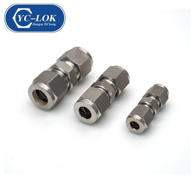 Yc-Lok Ss Straight Union Double Ferrule Hydraulic Tube Union Pipe Fittings