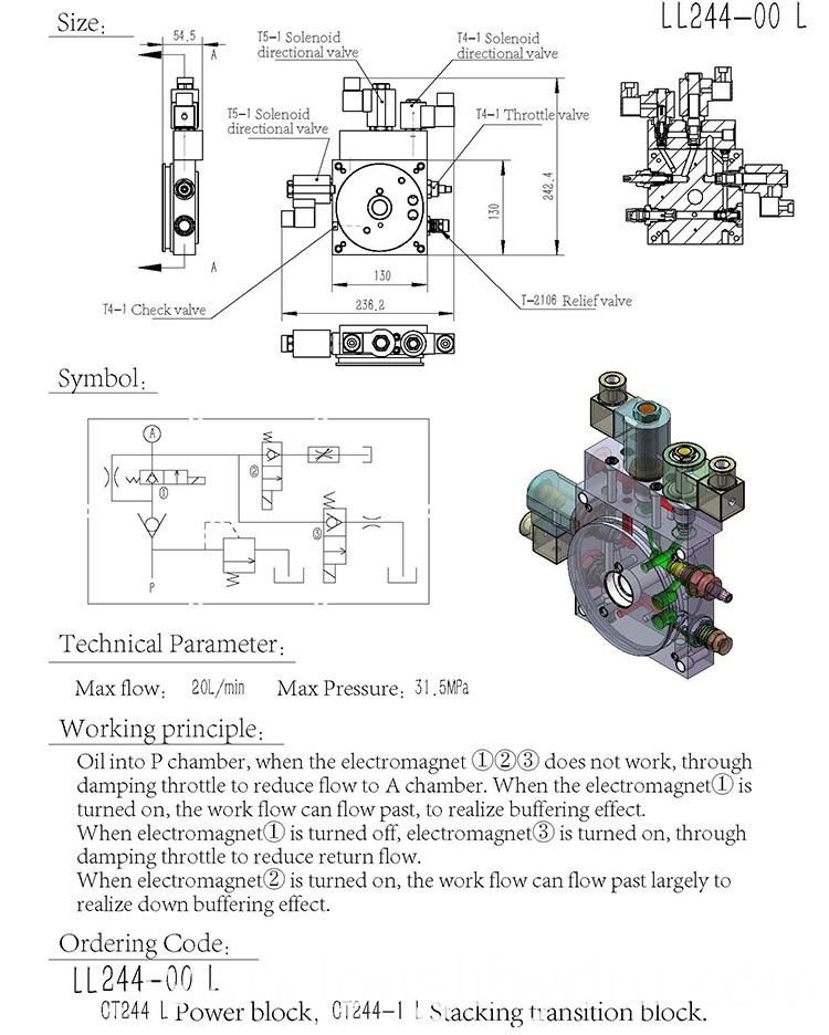 LL244 good Quality Hydraulic Aluminium Manifold Block