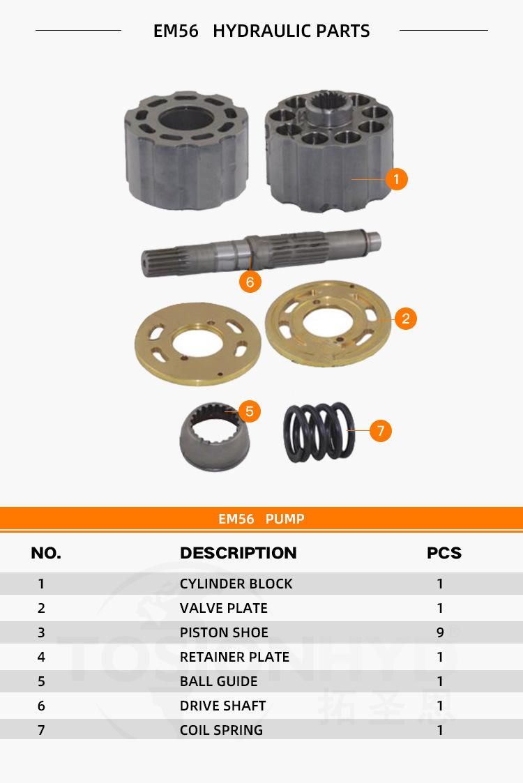 Em56 Hydraulic Travel Motor Spare Parts Excavator Parts with Hitachi