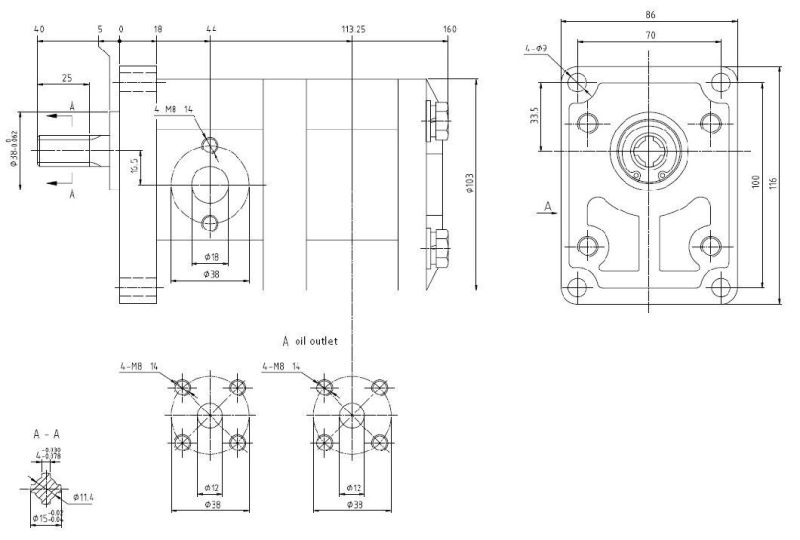 High Strength Aluminum Alloy Hydraulic Tandem Gear Pump Cbwlfk-F*/E*