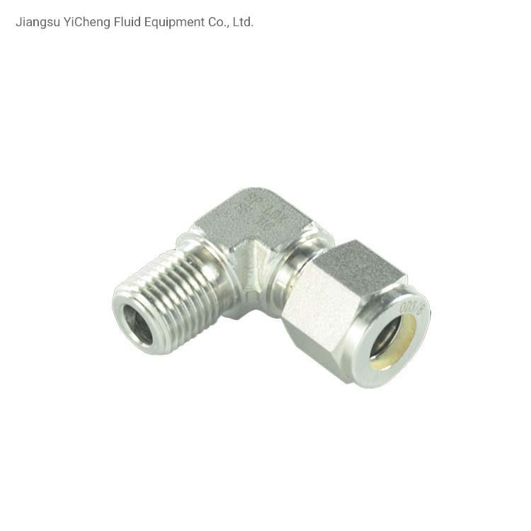 Twin Ferrule Ss 304 NPT Male Elbow Connector Hydraulic Tube Fittings