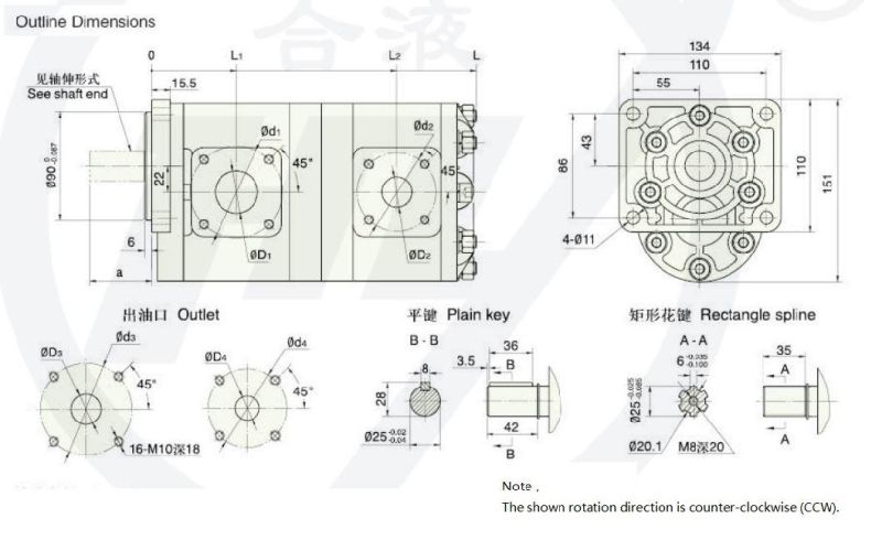 High Pressure Hydraulic Double Gear Oil Pump Hydraulic Power Unit Cbnl-F5**/F5**-Bf**