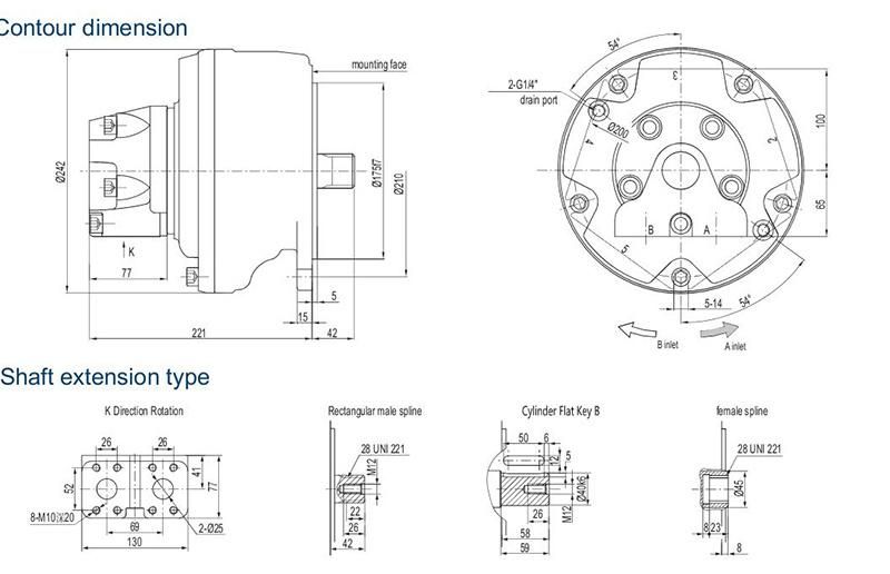 Sai Radial Piston Hydraulic Motor for Rail Machinery Piston Motor (GM2)