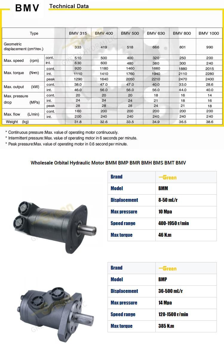 Hydraulic Orbital Motor Bmr50 Bmr80 Bmr100 Bmr125 Bmr160 Bmr200 Bmr250 Bmr315 Bmr375