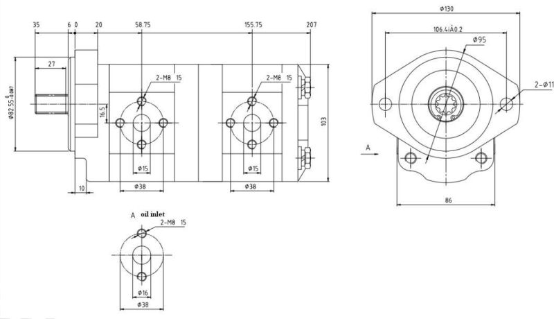 High Pressure Hydraulic Double Gear Oil Pump Hydraulic Power Unit Cbwlkg-F308/F315-Afq