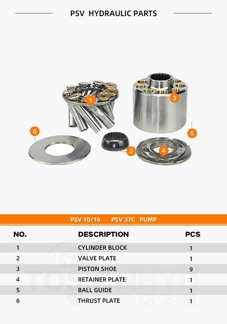 Kyb Psv-10 Psv-16 Psv-37c Psv10 Psv16 Hydraulic Pump Parts with Kayaba Spare Repair Kit