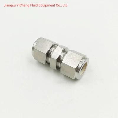 SS304 3000 Psi 1/4 Od Equal Double Ferrule Straight Tube Fittings for Water