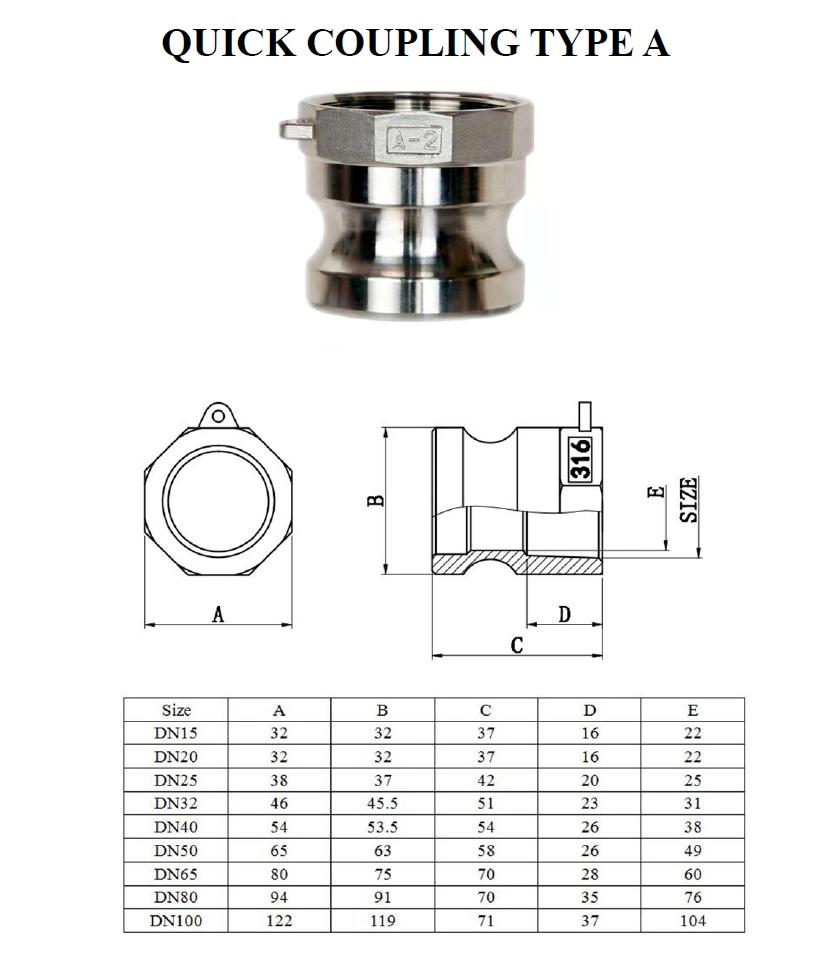 Quick Coupling in Stainless Steel