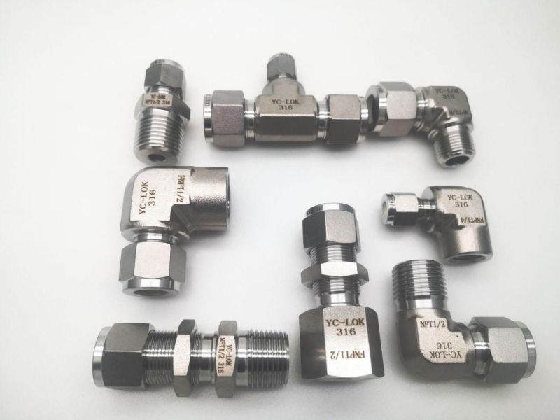 Ss Double Ferrules Metric Tube Fittings Bulkhead Union 2mm to 38mm