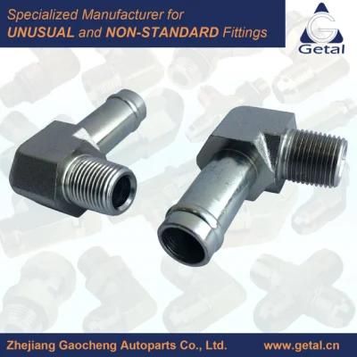 90&deg; Elbow 3/8-18 Nptf Pipe to Beaded Hose Hydraulic Fitting