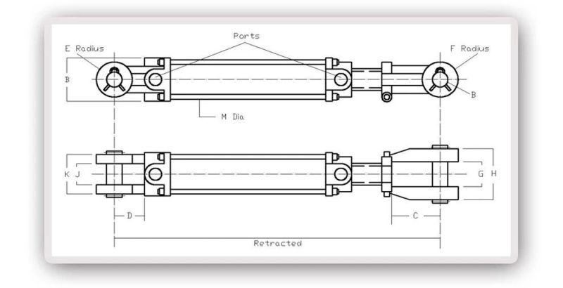 Factory Hot Sales Tie Rod Type Hydraulic Cylinder for Trailer