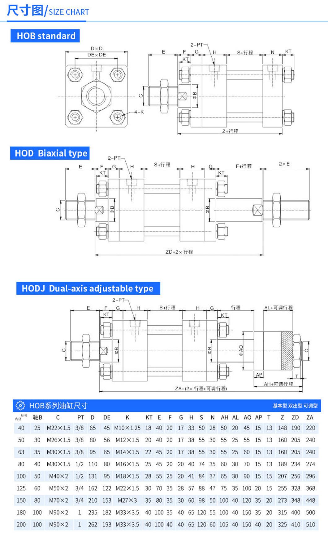 High Quality Long Stroke Double Acting Hydraulic Oil Cylinders Price