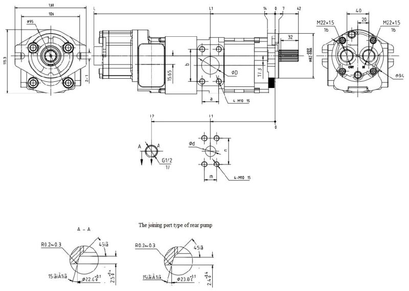 Hydraulic Triple Gear Oil Pump Cbhzlna