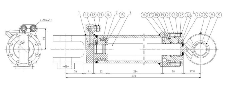 Top Quality Two Way Hydraulic Cylinder Hsg01-100/50