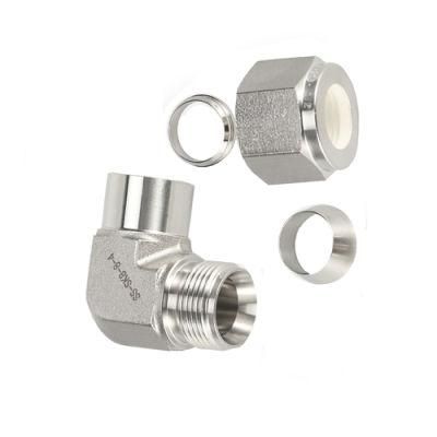 Stainless Steel Plumbing Elbow Ferrule Compression Fittings with Parker Standard Hydraulic Tube Fittings