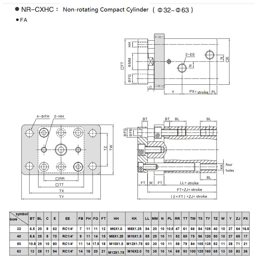 Jufan Non-Rotating Compact Cylinder - Nrcxhc-63