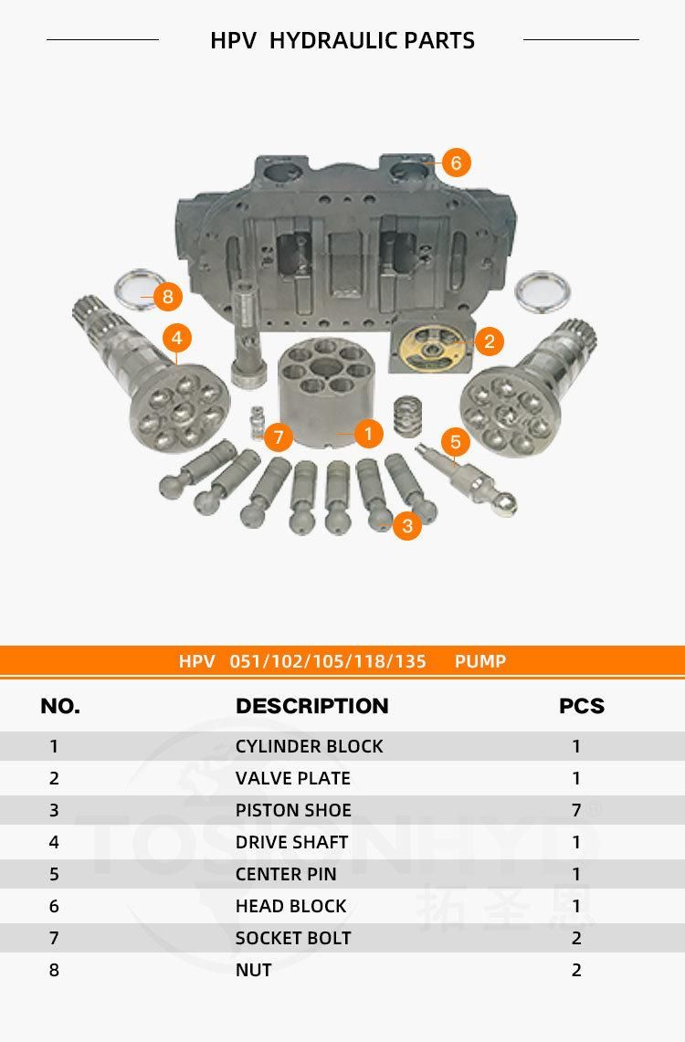 Ex200-5 Hydraulic Pump Spare Parts Excavator Parts with Hitachi