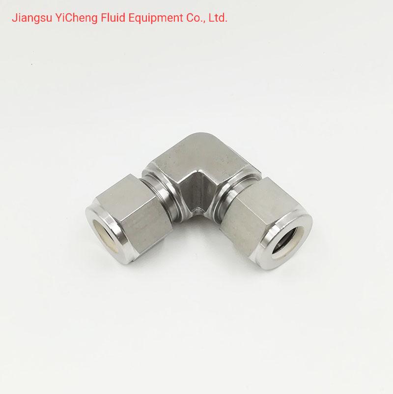 SS304 3000 Psi 1/4 Od Equal Double Ferrule 90degree Elbow Pipe for Hydraulic Tube Fittings