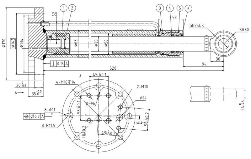 Factory Price China Small Hydraulic Cylinder Hsg50/35