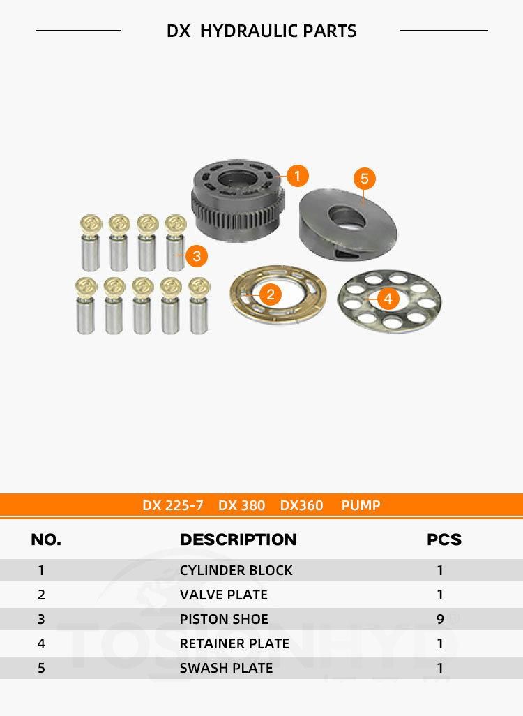 Dx225-7 Dx380 Dx360 Dx 225-7 Dx 380 Dx 360 Hydraulic Travel Motor Parts Spare